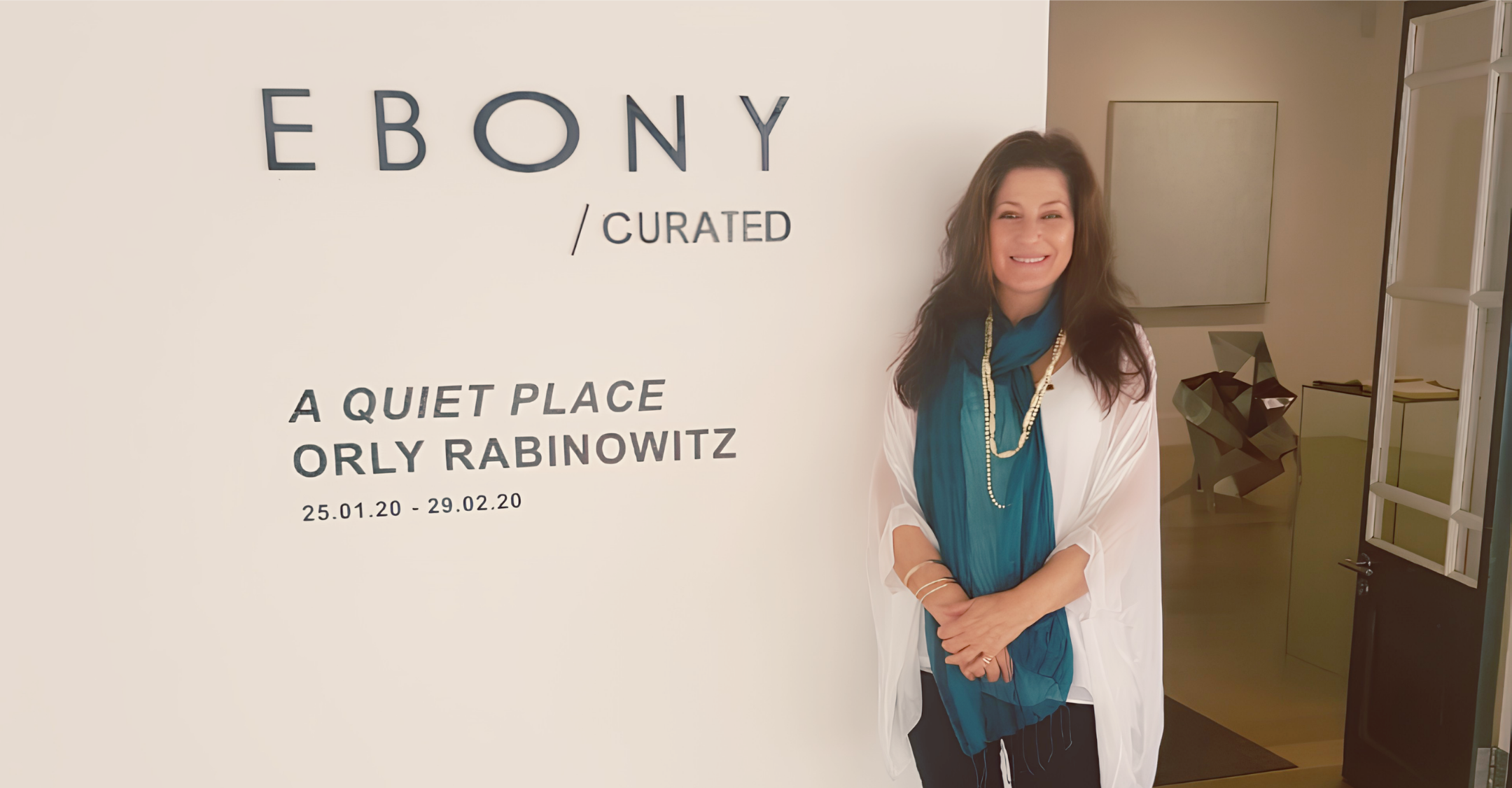 Orly Rabinowitz at her solo exhibition A Quiet Place, EBONY/CURATED